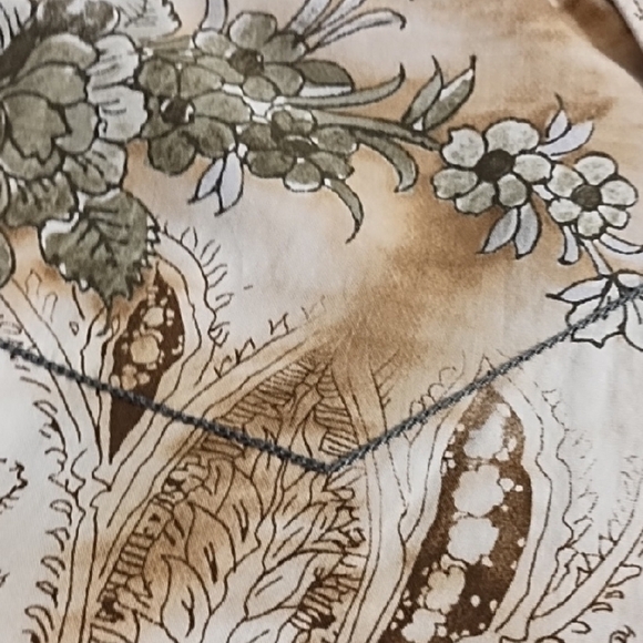 Western Snap Down Cowboy Rodeo Shirt Wood Snaps Natural Cotton Paisley Print - Picture 6 of 13